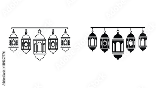 Vintage Lanterns Hanging from Roof