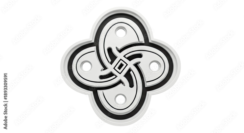 Fototapeta premium Interlocking Celtic Knot Design with Quatrefoil Outline