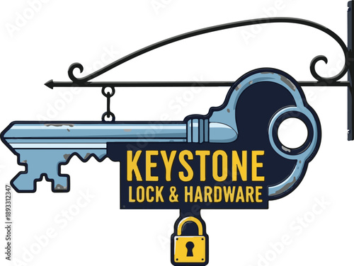 Keystone Lock  Hardware Logo