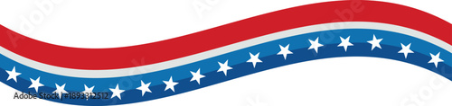 American Flag Ribbon Wave Background Design vector illustration