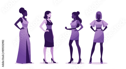 Strong Women Silhouette Illustration Representing Empowerment in Women’s History Month