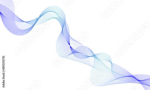 A wave shape made with a colourful gradient that resembles luminous blue Blue color design vector like cigarette smoke