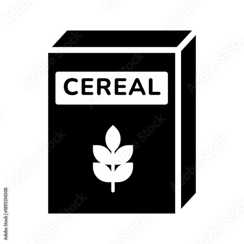 Breakfast cereal box package morning food solid glyph icon
