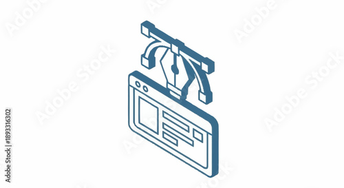 Website development and construction concept with hammer and nails.