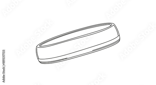 Minimalist illustration of a sweatband with a sleek strip design, isolated on a white background