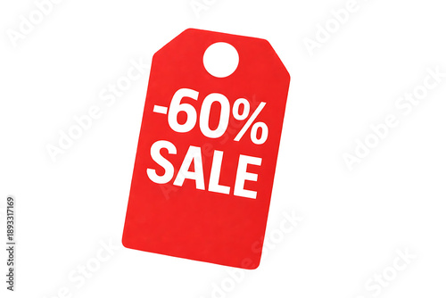Discount sale tag with 60 percent off