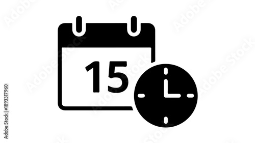 Vector calendar icon on a white background showing a date page for scheduling events and reminders