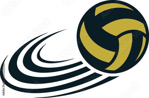 Volleyball Action Vector Graphic with Motion Streaks and Swoosh