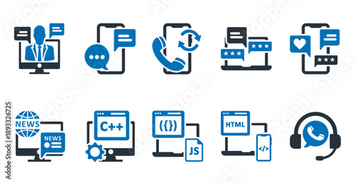 A set of 10 mix icons as consultant, chat, call back