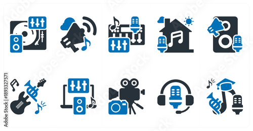 A set of 10 mix icons as president, election campaign, success