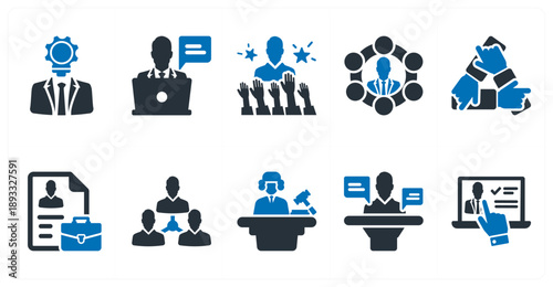 A set of 10 mix icons as personal development, consultation, election campaign