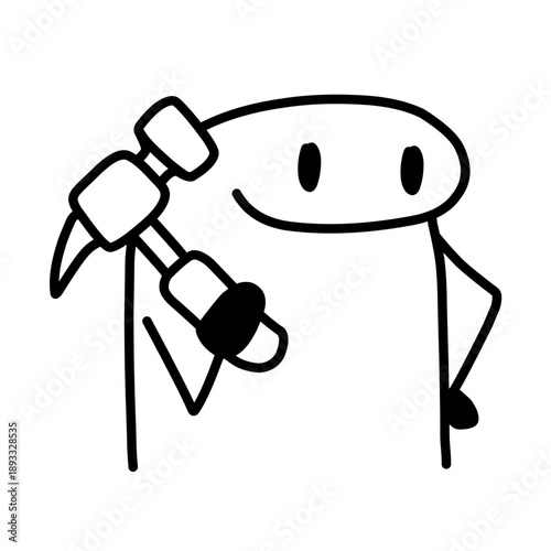 black line meme vector builder theme