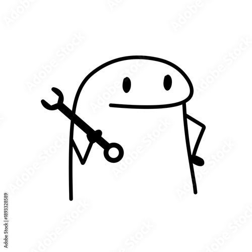 black line meme vector builder theme