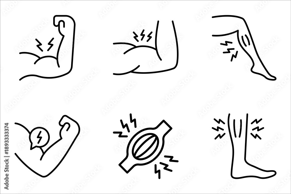 Fotografie Muscle pain icon set