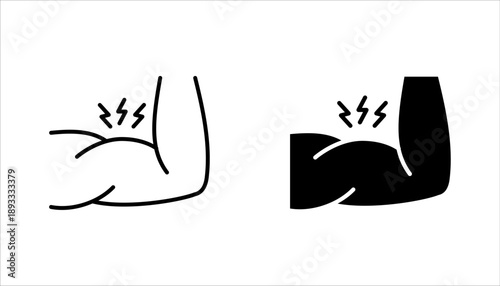 Muscle pain icon set. Muscular pain, Body ache Healthcare and medical problem. vector illustration on white background