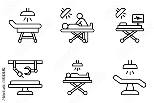 Operating room icon set. surgery room thin line icon, vector illustration on white background