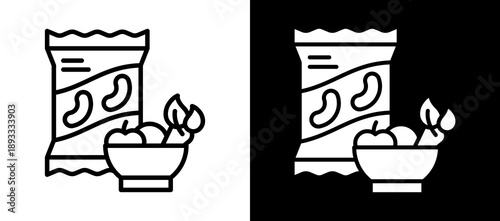 Healthy Snacks whiteblack icon