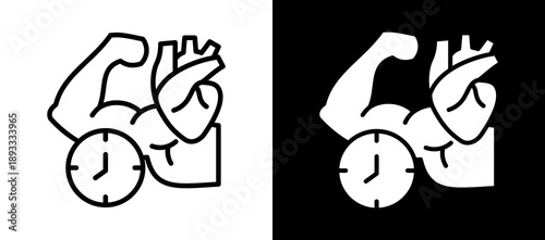 Heart Training whiteblack icon