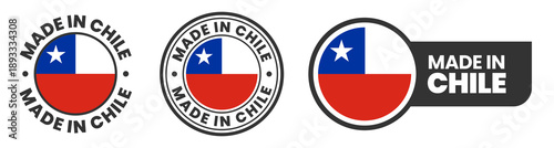 Made in chile labels, stamps, badges with chilean flag template icon set Free Download Made in chile labels, stamps, badges with chilean flag template icon set - GFXLoad