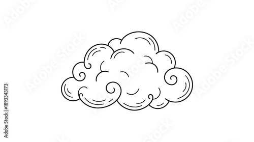 Cloud Illustration, Nature Scene, Calm Environment, Vector Art, Minimalist Design, Soft Viewpoint, Serenity Concept