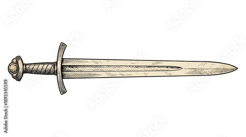 Epic Battle Scene, Medieval Sword, Fantasy Realm, Digital Illustration, Dynamic Environment, Dramatic Viewpoint