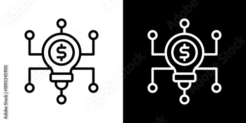 Opportunity Map Icon Of Line Black And White Style