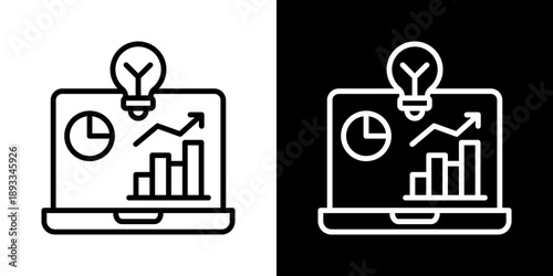 Smart Bussines Icon Of Line Black And White Style