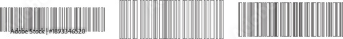 Barcode icon set vector illustration for scanning retail product identification, digital inventory tracking, modern flat design symbol set collection group for web app print use.