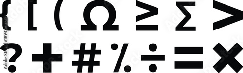Mathematical and punctuation symbols