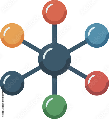 Molecular Structure Icon: Abstract Chemical Bonds and Atoms Connected in Network, Scientific Research and Development