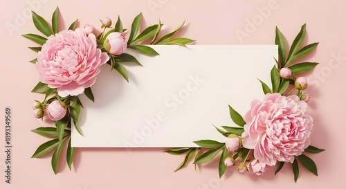 Happy women's day celebration with beautiful pink flowers and greenery