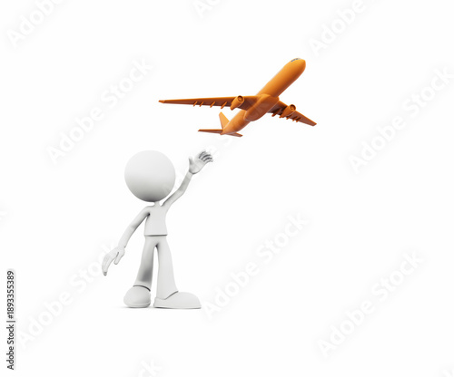 Person waves at a plane fly...