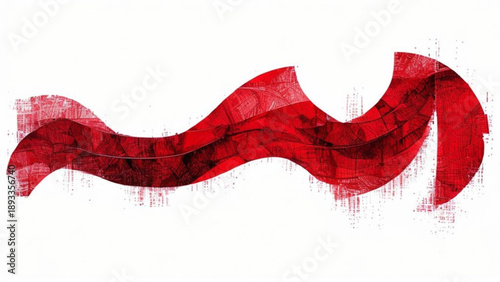 Vector illustration of red blood cells and grunge paint splashes featuring an artistic liquid texture with ink splatters and blood drop patterns on a white isolated background