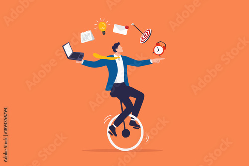 Business Man Balancing Work