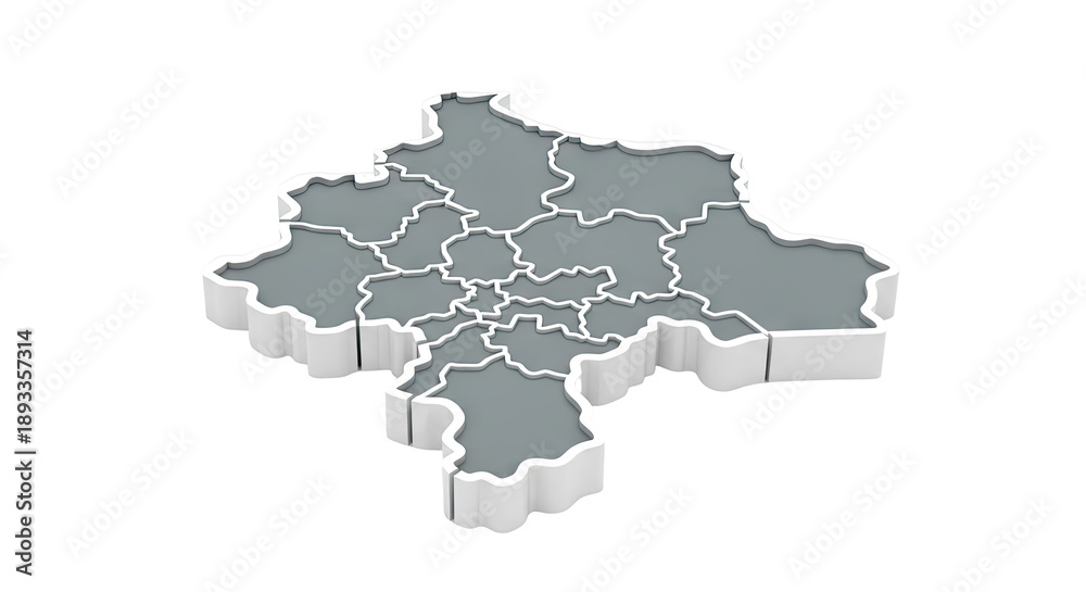 Fototapeta 3D Map of Kosovo