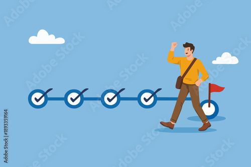 Progress and achievement concept