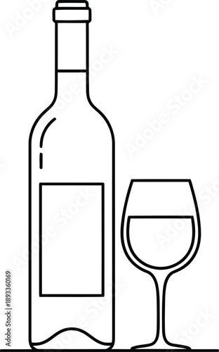 wine bottle and glass