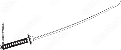 Black and White Sketched of a Sword with a Diamond Patterned Handle sketched black and white blade