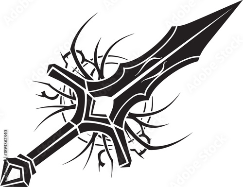 Black and White Sketched of a Whisk with Dynamic Lines and Shapes