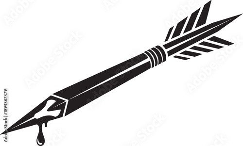 Black and White Sketched of a Whisk with Ink Dripping from the Tip