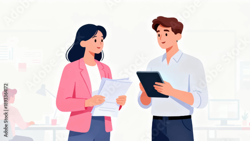 Business people collaborating in office meeting with teamwork and communication