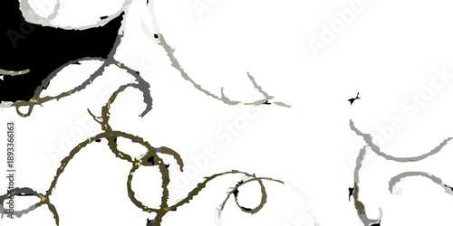 Abstract branches and foliage against a dark black background