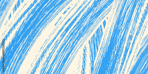 Abstract blue brushstrokes create a dynamic and textured background