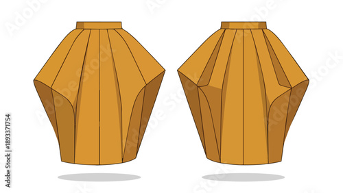 Sophisticated pleated vector graphic design element for abstract aesthetic projects unique visual form