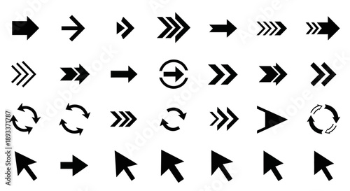Diverse arrow vector collection offers directional guidance and navigation options for design