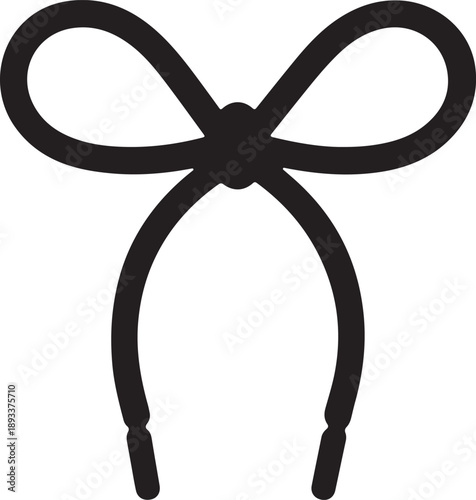 Bow knot silhouette icon tied shoelace bow vector illustration