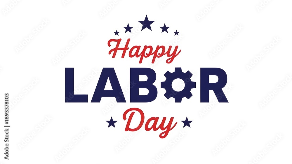 Fototapeta premium Happy labour day greetings celebrating workers rights on may day