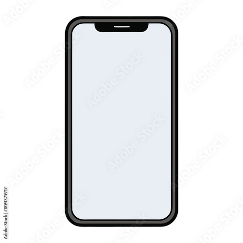 Smartphone Mockup Outline Icon on White Background,