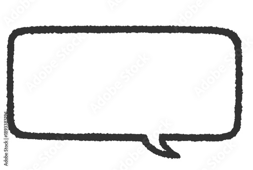  手描き風の長方形の吹き出し（横長・太線・内側が白背景）