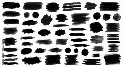 Grunge Brush Strokes Vector Set